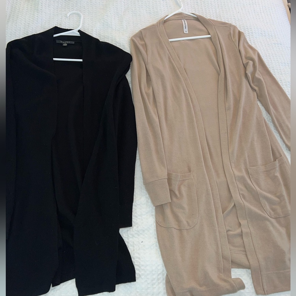 2 SMALL CARDIGANS - Tan W POCKETS ONLY $16